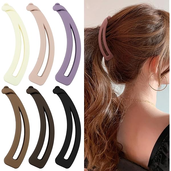Amazon.co.jp: Hapdoo ヘアクリップ、6個 ボウ オーバル バナナ