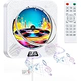 KOVCDVI CDプレーヤー 壁掛け&卓上置き Bluetooth受信/送信 ポータブルCDプレーヤー スピーカー内蔵 Bluetooth/CD/FM/USB/AUXなど5つのモード対応 TFカードに対応 A-Bリピート再生 タイマー機能 音楽鑑賞