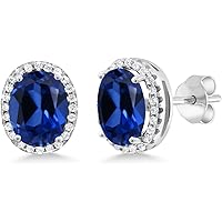 Gem Stone King ホワイトサファイアピアス Amazon | [Gem Stone King] 2カラット シンセティック ホワイト