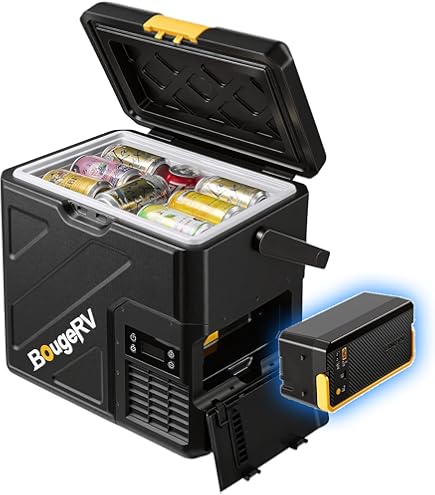 Amazon.co.jp: 【リン酸鉄電池付き】BougeRV ポータブル冷蔵庫 20L小型