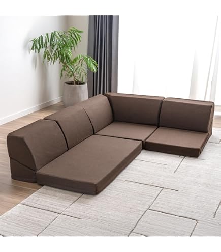 Amazon｜フロアコーナーソファ【SHALLOW】シャロウ プレーン ブラウン