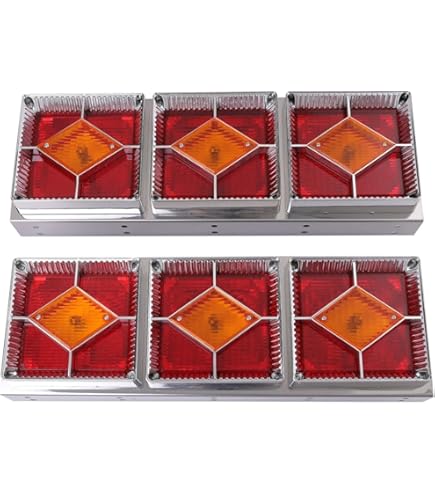Amazon | Officek 24V 3連 角型 赤黄 カミオンテール 菱形 ハロゲン