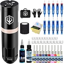 tatooマシーンセット　新品 Amazon | タトゥーマシン セット タトゥーペンセット ワイヤレス