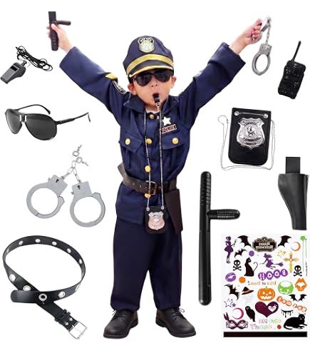 Amazon.co.jp: Mopoq 18個警察コスチュームキットのためにキッズ