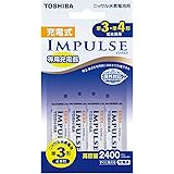 東芝(TOSHIBA) 充電式IMPULSE 充電器セット 単3形・単4形兼用モデル 単3形充電池(min.2,400mAh)4本付き TNHC-34AH