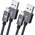 Rampow Micro-b USB ケーブル【1M/2本組/黒】 2.4A急速充電ケーブル 高速データ転送対応 Kindle/Sharp Aquos Pad/Zeta, Sony Xperia J1/A/Z3, Fujitsu Arrows A/F
