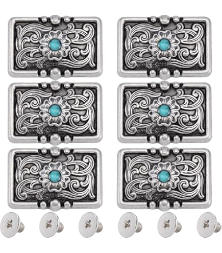 Spritewelry 20Pcs Turquoise Buttons Tibetan Flat Round Alloy