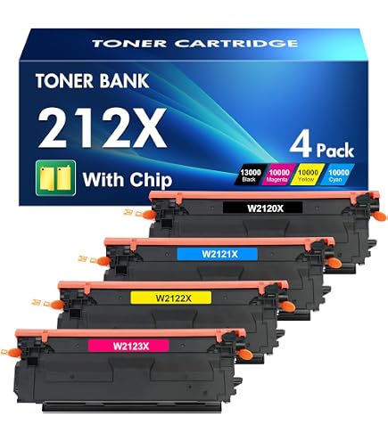 Amazon.co.jp: 212X トナーカートリッジ 4個パック チップ付き HP 212X