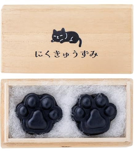Amazon | 墨運堂 固形墨 墨細工 にくきゅうずみ 箱絵 白猫 09650 | 墨