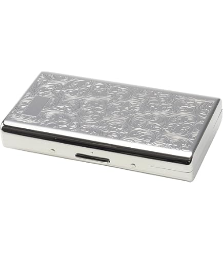 スターリングシルバー950モノグラム入り葉巻ケース シルバー シガー