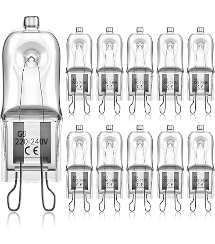 Pack Of 10 G9 Halogen Bulbs - 18 Watt Dimmable Warm White 2700K 230V AC Replacement - View #9