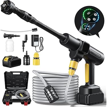 大人気❣️ 高圧洗浄機 コードレス 充電式 洗車機 20000mAh 楽天市場】【2024新登場強化版】高圧洗浄機コードレス 8MPa 充電