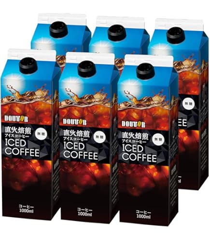 Amazon.co.jp: ドトールコーヒー 無糖 アイスコーヒー 1L×6本