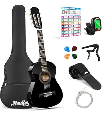 色々セット付き アコースティックギター Amazon | クラシック ギター 39インチ 4/4ナイロン 弦 小学生