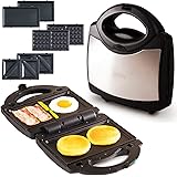 着脱式 厚焼 サンドベーカー フラットタイプ プレート3枚 パンの耳焼ける [プレートが180度開く] ホットプレート ワッフル メーカー ホット サンドベーカー ホットサンド 電気 サンドメーカー 【国内メーカー12カ月保証】 r002