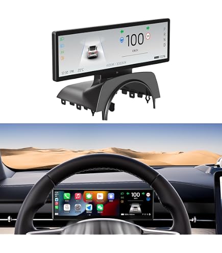 Heads Up Display For Tesla Model Y & Model 3 Highland - 8.9" HD Screen With Wireless CarPlay & Android Auto - View #3