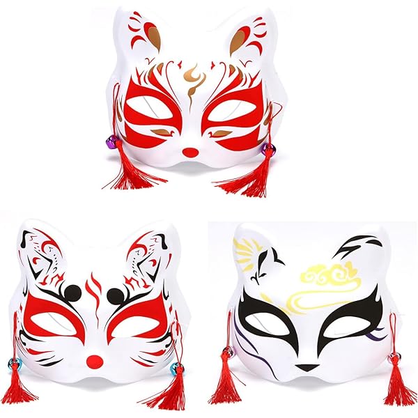 Amazon | キツネ面 狐面 きつね 白狐 イベント お祭り 祭り おめん お