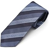 [カルバンクライン] Calvin Klein ネクタイ メンズ ロゴストライプ柄/ナロータイ サイズ剣幅7cm eck17s027 5269R-5 ネイビー