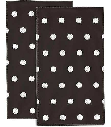AOYEGO Mikrofaser-Badetuch Mit Schwarzen Punkten – Superweich, Saugstark, 38x76 Cm, Für Bad, Küche & Spa