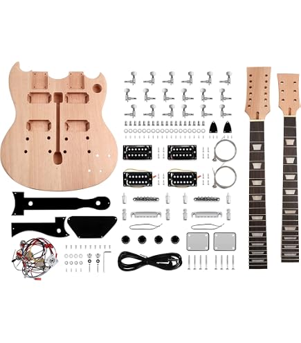 Amazon | Fistrock ダブルネック DIY エレキギター ベースキット
