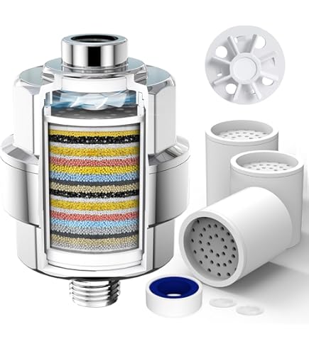 AquaHomeGroup Hard Water Shower Head Filter (2 Cartridges Included) – High-Pressure Water Softener For Limescale & Residue Reduction – 5 Stage Filtration With Resin, Carbon & KDF – Universal Fit - View #8