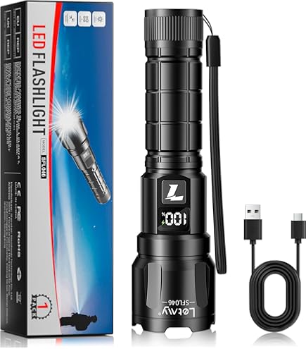 Amazon.co.jp: LED懐中電灯USB充電式、XHP99 8000ルーメン超高輝度戦術