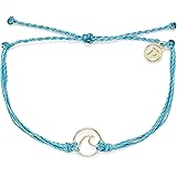 Pura Vida Rose Gold, Silver, Gold Wave Bracelet - 100% Waterproof, Adjustable Band - Brand Charm