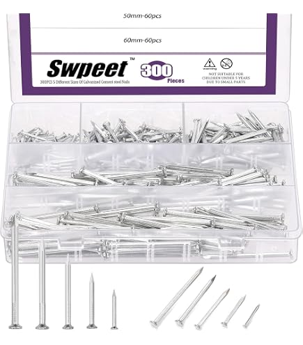 picture hanging hardware Brad Nails Assortment 280 in 1 Zinc Plated Nails