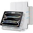 ESR iPad Pro 11 Inch Case for M4 (2024 5th Generation) Strong Magnetic Suction Slim Trifold Stand Case for Pencil Pro/USB-C Full Durable Protection Rebound Series White