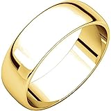 男女兼用 18k イエローゴールド、6mm 幅、プレーンウェディングバンド