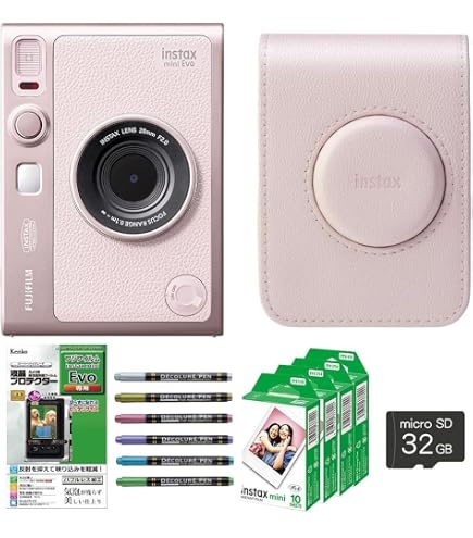 Amazon | チェキ instax mini Evo ブラック＆ケース＆チェキフィルム40
