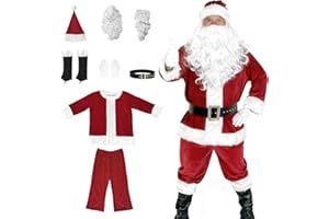 [DECEED] サンタ コスプレ 衣装 大人用 サンタクロース コスチューム クリスマス 仮装 長袖 厚手 サンタコス メンズ レディース 男女兼用 大きいサイズ 新年会 忘年会 パーティー イベント 舞台演出