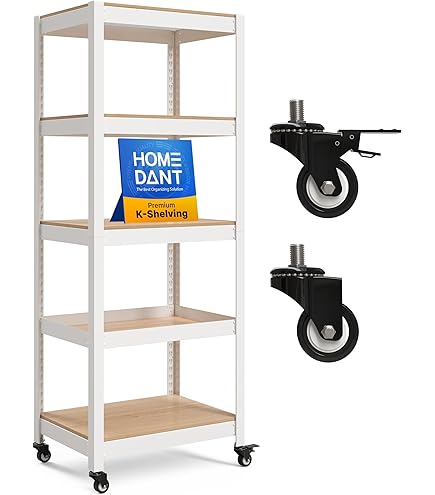 Amazon｜HOMEDANT HOUSE 組立簡単 ラミネート スチールラック キッチン