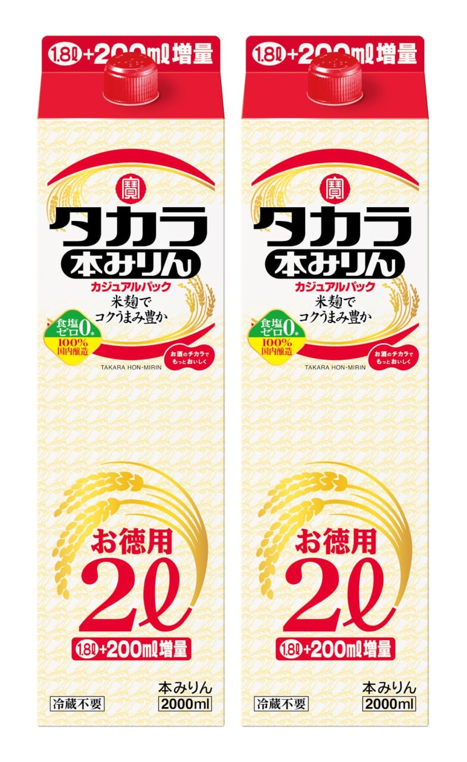 【プライムデー】【40%OFF】【1,898円】 宝酒造 本みりん 豊かなコクとうまみ 国内醸造100% カジュアルパック 2000ml×2本