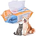 ペット ウェットティッシュ シート 厚手・大判 ペット用品 なめても安心 犬 猫 おしりふき 除菌 消臭 ノンアルコール 無香料 純水99% アロエ・ビタミンE 足ふき 犬/猫お口・耳・目の周り・全身清潔用80枚入