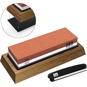 SHAN ZU 砥石#1000/#6000 両面砥石 包丁研ぎ砥石 中砥 仕上げ研石 滑り止め台乗り 角度固定ホルダー付き砥石(取扱説明書付き)