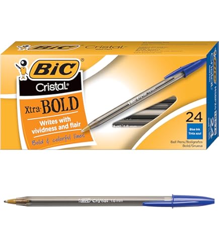 Amazon | BIC Cristal Xtra ボールドボールペン 太字 (1.6mm) 鮮やかで
