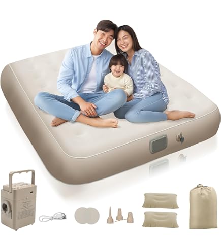エアーベッド ダブル 200×152×25cm 電動 ポンプ内蔵 エアーマットレス 簡易ベッド 耐荷重300kg ワンタッチ操作 自動膨張 折り畳み式 枕 Amazon.co.jp: エアーベッド ダブル 200×152×25cm 電動 ポンプ内蔵