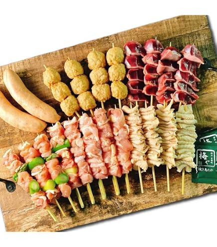 Amazon.co.jp: 鶏肉専門店梅や 焼き鳥セット 6種類(44本)[バーベキュー