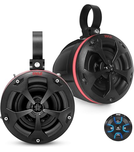 Amazon.co.jp: Pyle 800W マリンスピーカー アンプ付き - 4インチ 防水