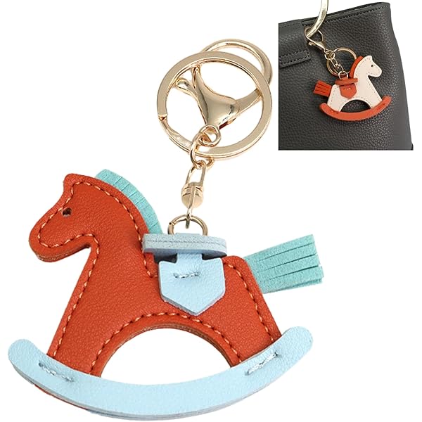 HERMES 馬型キーホルダー ブルー HERMES エルメス 青 馬 チャーム レディース メンズ/ブランド