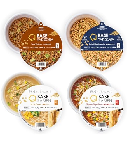 Amazon.co.jp: ベースフード 焼きそば&ラーメン 4種8個セット