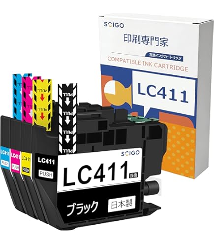 Amazon.co.jp: Amazon限定 LC411-4PK 4色セット 計4本 ブラザー用 互換