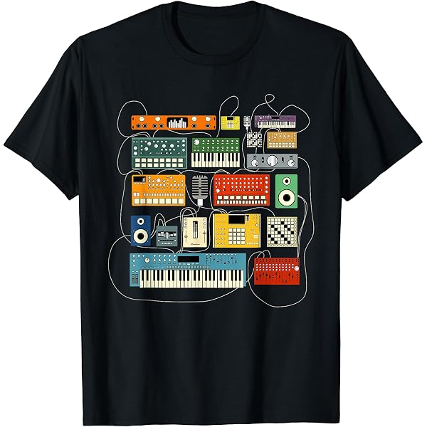 Amazon | シンセサイザー 電子音楽プロデューサー 波形シンセ Tシャツ 