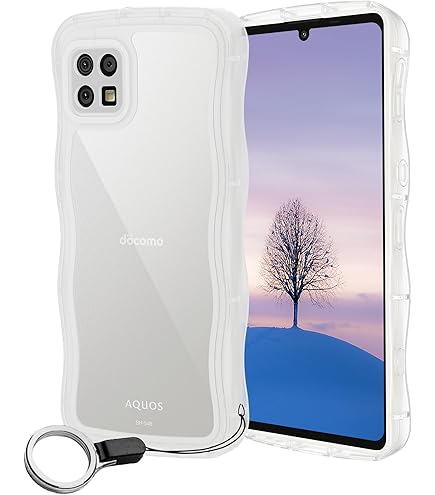 Amazon.co.jp: AQUOS sense6 sense6s ケース クリア ウェーブ リング