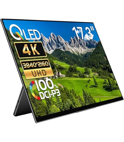 Amazon.co.jp: ポータブルモニター、17.3インチ4K FHD 3840x2160P 60Hz