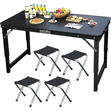 Zxpjkyu 折りたたみ式キャンプテーブル、屋外キャンプテーブル