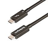 StarTech.com Thunderbolt 4ケーブル／1m／4K8K 60hz／40Gbps／100W PD／Intel Thunderbolt認証取得／USB4、Thunderbolt 3、USB 3.2、USB Type-C、DisplayPort互換／サンダーボルト 高速データ転送 映像モニター出力 TBLT4MM1M