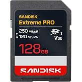 【Amazon.co.jp限定】SANDISK SD Extreme PRO 128GB SDSDXXJ-128G-GHQIN | 無期限保証 / V30 / U3 / 最大読み出し速度250MB/秒 / 最大書き込み速度120MB/秒 / 一眼レフ