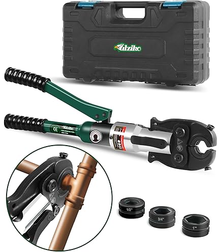 IBOSAD Copper Tube Crimping Tool Set With 1/2", 3/4" & 1" Jaws - Hydraulic Pipe Press Crimper For Tight Spaces